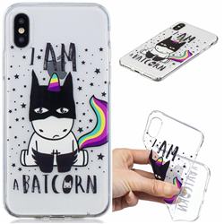 Batman Clear Varnish Soft Phone Back Cover for iPhone XS / iPhone X(5.8 inch)