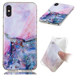 Purple Amber Soft TPU Marble Pattern Phone Case for iPhone XS / iPhone X(5.8 inch)