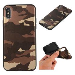 Camouflage Soft TPU Back Cover for iPhone XS / iPhone X(5.8 inch) - Gold Coffee