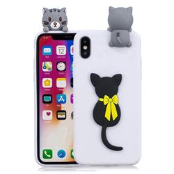 Little Black Cat Soft 3D Climbing Doll Soft Case for iPhone XS / iPhone X(5.8 inch)
