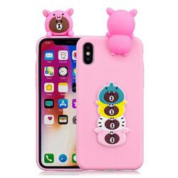 Expression Bear Soft 3D Climbing Doll Soft Case for iPhone XS / iPhone X(5.8 inch)