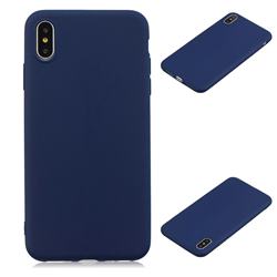 Candy Soft Silicone Protective Phone Case for iPhone XS / iPhone X(5.8 inch) - Dark Blue