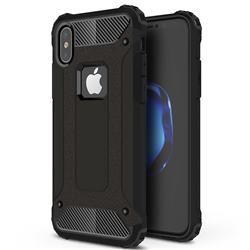 King Kong Armor Premium Shockproof Dual Layer Rugged Hard Cover for iPhone XS / iPhone X(5.8 inch) - Black Gold