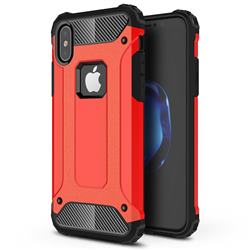 King Kong Armor Premium Shockproof Dual Layer Rugged Hard Cover for iPhone XS / iPhone X(5.8 inch) - Big Red
