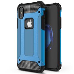 King Kong Armor Premium Shockproof Dual Layer Rugged Hard Cover for iPhone XS / iPhone X(5.8 inch) - Sky Blue