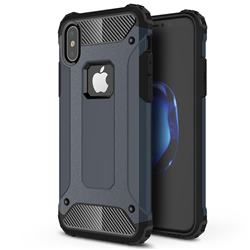King Kong Armor Premium Shockproof Dual Layer Rugged Hard Cover for iPhone XS / iPhone X(5.8 inch) - Navy