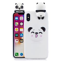 Smiley Panda Soft 3D Climbing Doll Soft Case for iPhone XS / iPhone X(5.8 inch)