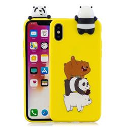 Striped Bear Soft 3D Climbing Doll Soft Case for iPhone XS / iPhone X(5.8 inch)