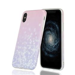 Glitter Pink Marble Clear Bumper Glossy Rubber Silicone Phone Case for iPhone XS / iPhone X(5.8 inch)