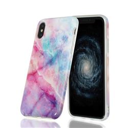 Dream Green Marble Clear Bumper Glossy Rubber Silicone Phone Case for iPhone XS / iPhone X(5.8 inch)