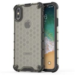 Honeycomb TPU + PC Hybrid Armor Shockproof Case Cover for iPhone XS / iPhone X(5.8 inch) - Gray
