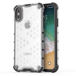 Honeycomb TPU + PC Hybrid Armor Shockproof Case Cover for iPhone XS / iPhone X(5.8 inch) - Transparent