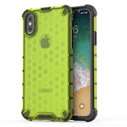 Honeycomb TPU + PC Hybrid Armor Shockproof Case Cover for iPhone XS / iPhone X(5.8 inch) - Green
