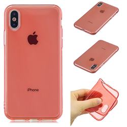 Transparent Jelly Mobile Phone Case for iPhone XS / iPhone X(5.8 inch) - Red
