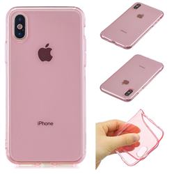 Transparent Jelly Mobile Phone Case for iPhone XS / iPhone X(5.8 inch) - Pink