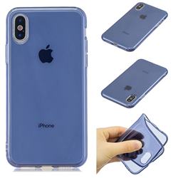 Transparent Jelly Mobile Phone Case for iPhone XS / iPhone X(5.8 inch) - Dark Blue