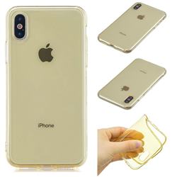 Transparent Jelly Mobile Phone Case for iPhone XS / iPhone X(5.8 inch) - Yellow