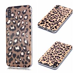 Leopard Galvanized Rose Gold Marble Phone Back Cover for iPhone XS / iPhone X(5.8 inch)