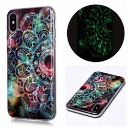 Datura Flowers Noctilucent Soft TPU Back Cover for iPhone XS / iPhone X(5.8 inch)