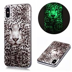 Leopard Tiger Noctilucent Soft TPU Back Cover for iPhone XS / iPhone X(5.8 inch)