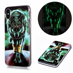 Wolf King Noctilucent Soft TPU Back Cover for iPhone XS / iPhone X(5.8 inch)