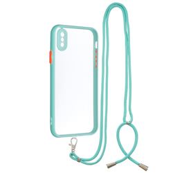 Necklace Cross-body Lanyard Strap Cord Phone Case Cover for iPhone XS / iPhone X(5.8 inch) - Blue