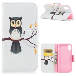 Owl on Tree Leather Wallet Case for iPhone XS / X / 10 (5.8 inch)