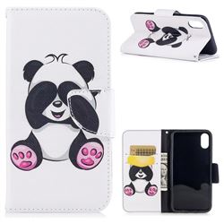 Lovely Panda Leather Wallet Case for iPhone XS / X / 10 (5.8 inch)
