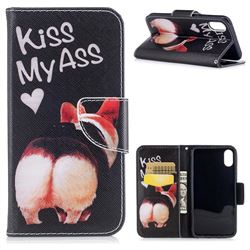Lovely Pig Ass Leather Wallet Case for iPhone XS / X / 10 (5.8 inch)