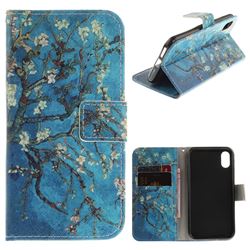 Apricot Tree PU Leather Wallet Case for iPhone XS / X / 10 (5.8 inch)
