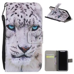 White Leopard PU Leather Wallet Case for iPhone XS / X / 10 (5.8 inch)