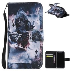 Skull Magician PU Leather Wallet Case for iPhone XS / X / 10 (5.8 inch)