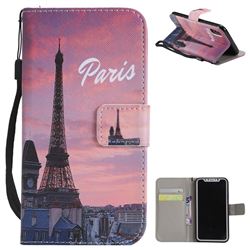 Paris Eiffel Tower PU Leather Wallet Case for iPhone XS / X / 10 (5.8 inch)