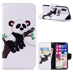 Tree Panda Leather Wallet Case for iPhone XS / X / 10 (5.8 inch)