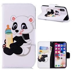 Baby Panda Leather Wallet Case for iPhone XS / X / 10 (5.8 inch)