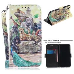 Beast Zoo 3D Painted Leather Wallet Phone Case for iPhone XS / X / 10 (5.8 inch)