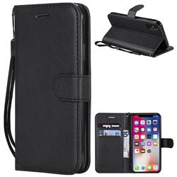 Retro Greek Classic Smooth PU Leather Wallet Phone Case for iPhone XS / X / 10 (5.8 inch) - Black