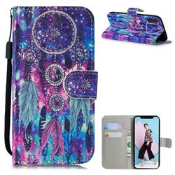 Star Wind Chimes 3D Painted Leather Wallet Phone Case for iPhone XS / iPhone X(5.8 inch)