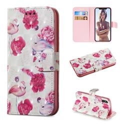 Flamingo 3D Painted Leather Wallet Phone Case for iPhone XS / iPhone X(5.8 inch)