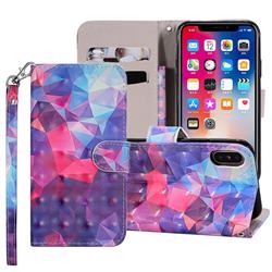 Colored Diamond 3D Painted Leather Phone Wallet Case Cover for iPhone XS / iPhone X(5.8 inch)