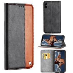 Classic Business Ultra Slim Magnetic Sucking Stitching Flip Cover for iPhone XS / iPhone X(5.8 inch) - Brown