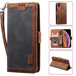 Luxury Retro Stitching Leather Wallet Phone Case for iPhone XS / iPhone X(5.8 inch) - Gray