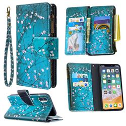 Blue Plum Binfen Color BF03 Retro Zipper Leather Wallet Phone Case for iPhone XS / iPhone X(5.8 inch)