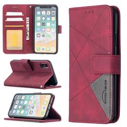 Binfen Color BF05 Prismatic Slim Wallet Flip Cover for iPhone XS / iPhone X(5.8 inch) - Red