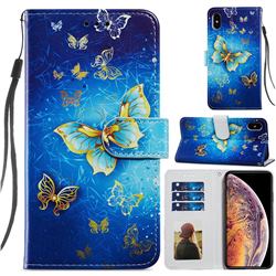 Phnom Penh Butterfly Smooth Leather Phone Wallet Case for iPhone XS / iPhone X(5.8 inch)