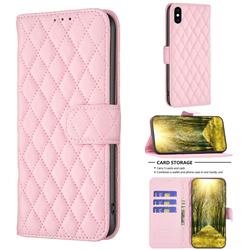 Binfen Color BF-14 Fragrance Protective Wallet Flip Cover for iPhone XS / iPhone X(5.8 inch) - Pink