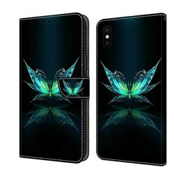 Reflection Butterfly Crystal PU Leather Protective Wallet Case Cover for iPhone XS / iPhone X(5.8 inch)