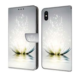 Flare lotus Crystal PU Leather Protective Wallet Case Cover for iPhone XS / iPhone X(5.8 inch)