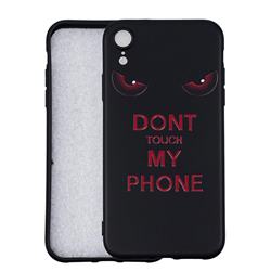 Red Eyes 3D Embossed Relief Black Soft Back Cover for iPhone Xr (6.1 inch)