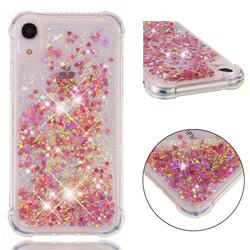 Dynamic Liquid Glitter Sand Quicksand TPU Case for iPhone Xr (6.1 inch) - Rose Gold Love Heart